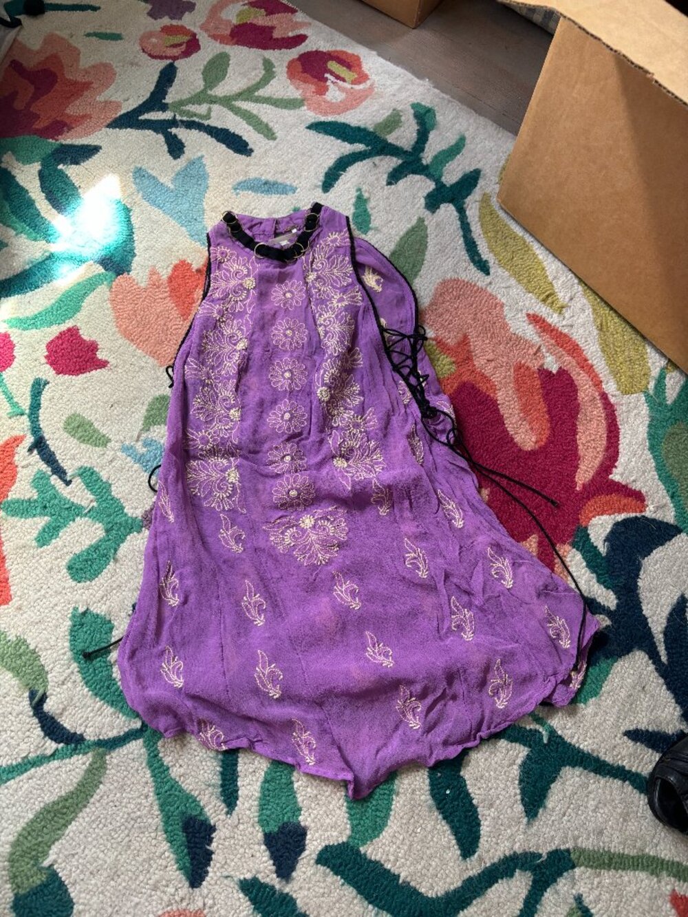 Free People Purple Y2K top with lace up accents - Size S